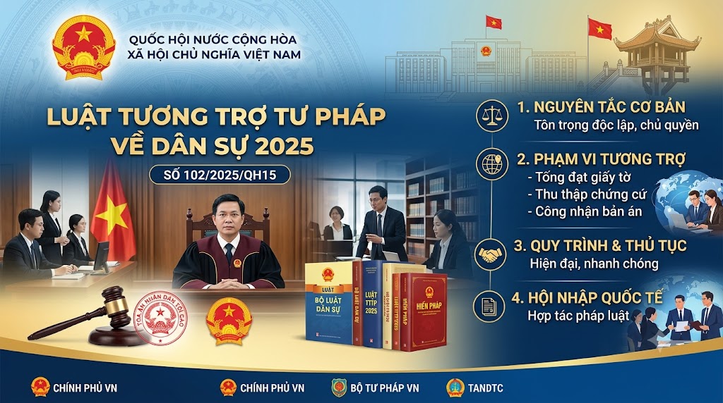 Luật Tương trợ tư pháp về dân sự 2025, số 102/2025/QH15